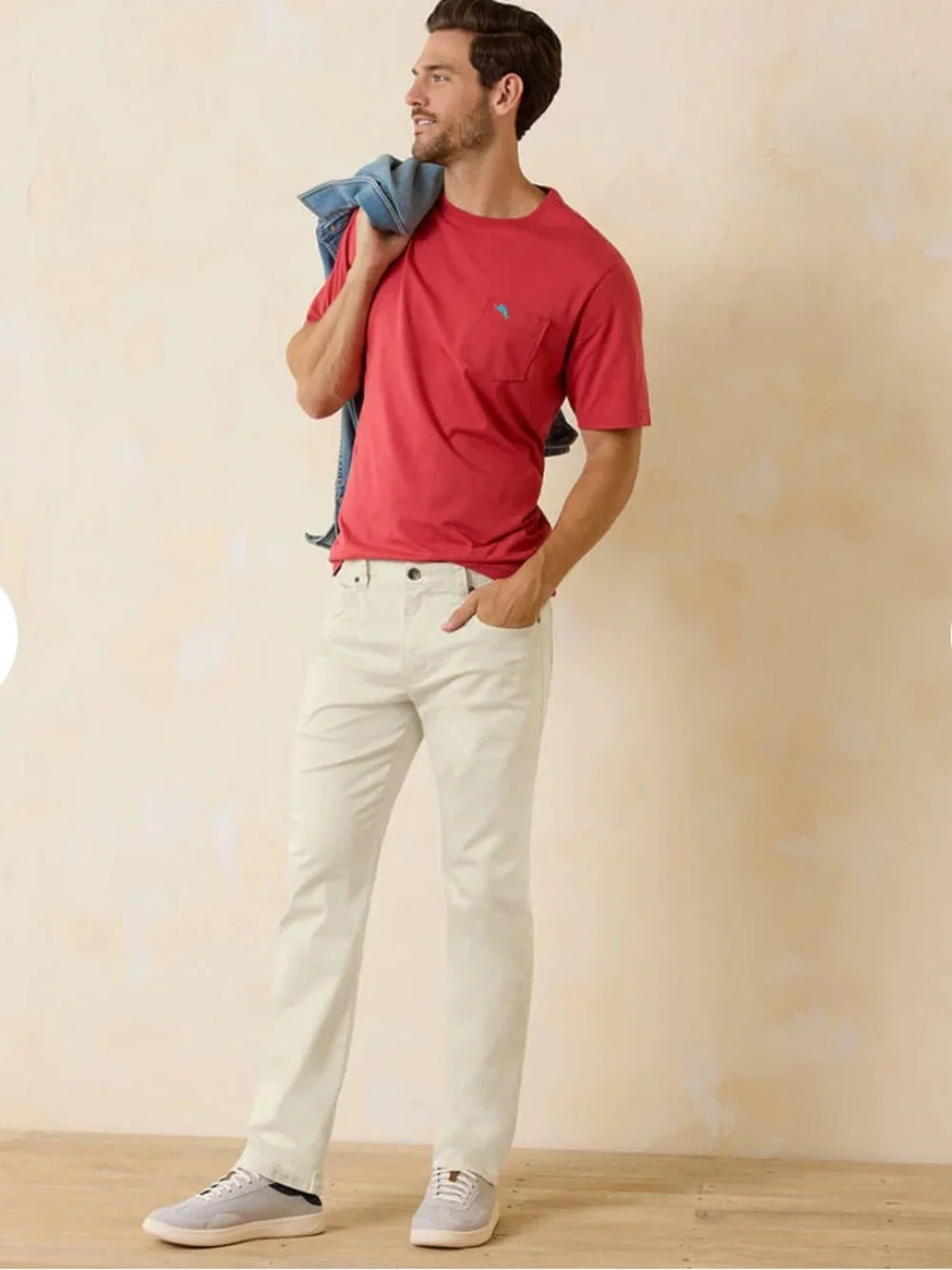 $138 Tommy Bahama Mens 40x30 Boracay Flat Front Chino Pants in Bleached Sand